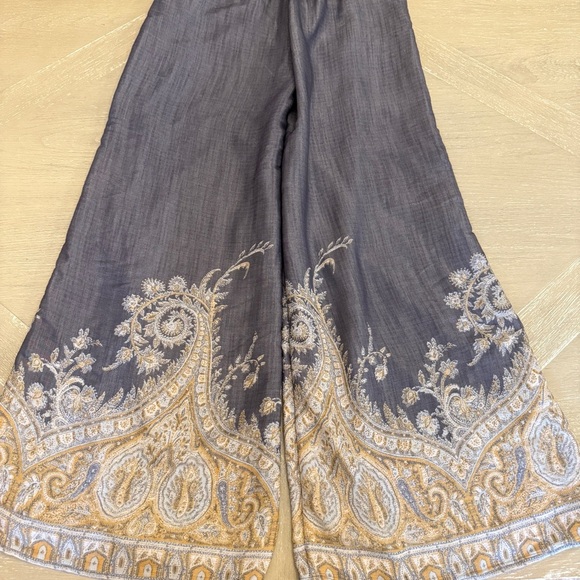 Wonderly Wide Leg Paisley Pants Women's Small Lined Lightweight Boho - Picture 8 of 10